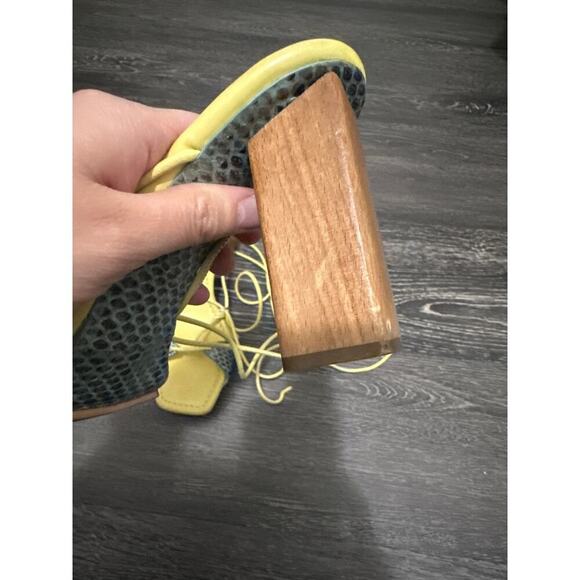 Ulla Johnson Nicolette Lace-up High Heel turquoise and yellow size EU 37 US 7 - Picture 3 of 5